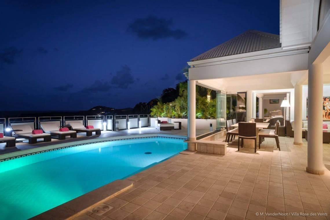 Villa la Rose des Vents Night St Bart Villa