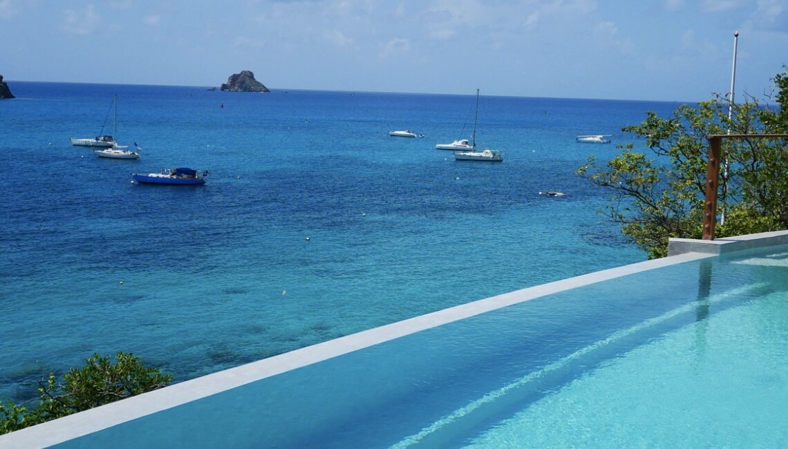 stbarth villa pleasure sea view infinity pool