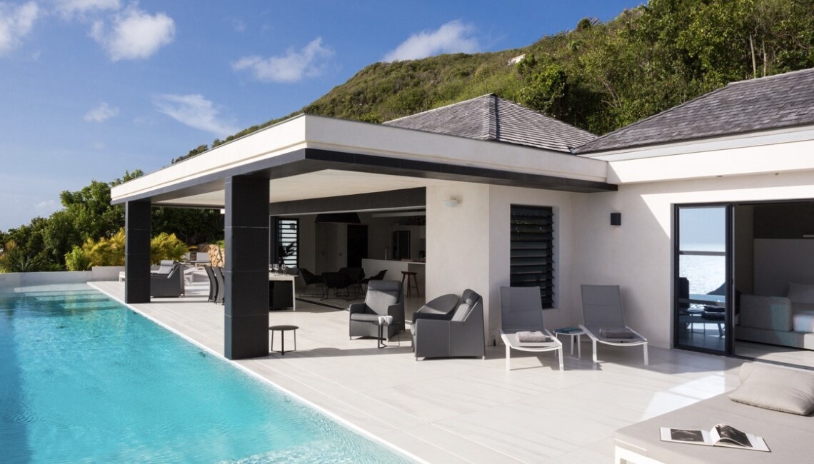 stbarth villa rosedog pool terrace